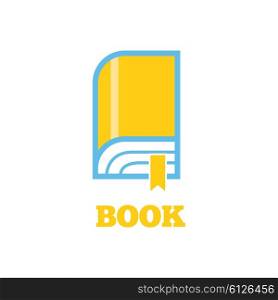 New book logo icon flat style design. Book logo. New book cover, modern book, novel and book store, library and book spine, paper and information, literature education vector illustration