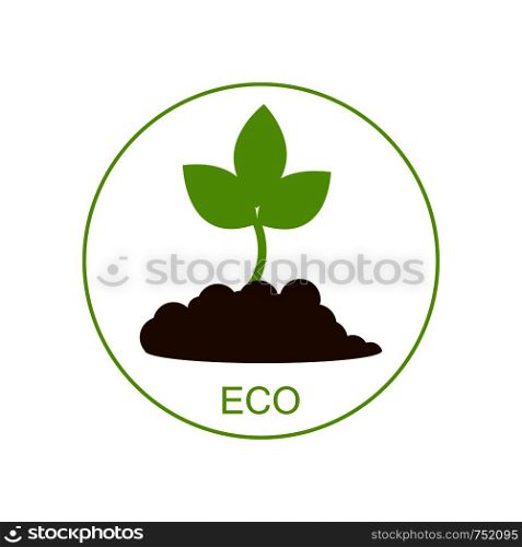 New born growing plant - ecological concept. Vector icon