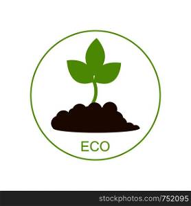 New born growing plant - ecological concept. Vector icon