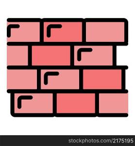 New brick wall icon. Outline new brick wall vector icon color flat isolated. New brick wall icon color outline vector