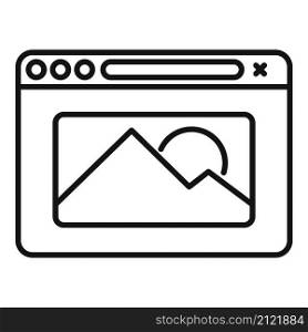 New browser icon outline vector. Internet computer. Window screen. New browser icon outline vector. Internet computer