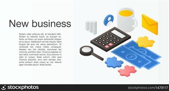 New business concept banner. Isometric illustration of new business vector concept banner for web design. New business concept banner, isometric style