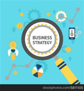 New business ideas strategic objectives and profitable goals defining analysis concept poster print abstract flat vector illustration. Business analysis concept illustration