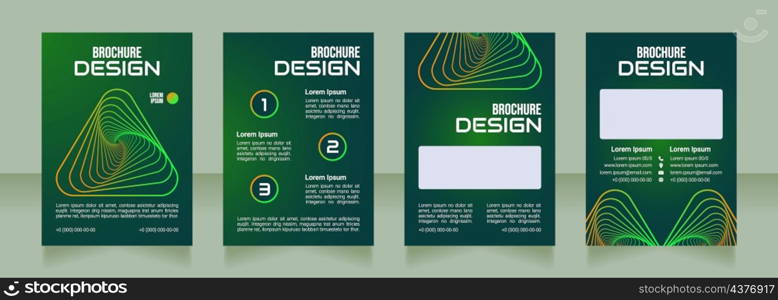 New business model blank brochure design. Template set with copy space for text. Premade corporate reports collection. Editable 4 paper pages. Bebas Neue, Audiowide, Roboto Light fonts used. New business model blank brochure design