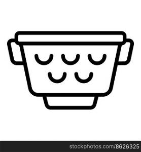 New colander icon outline vector. Cooking sieve. Strainer pasta. New colander icon outline vector. Cooking sieve