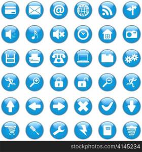 New collection of different icons for using in web design. General.