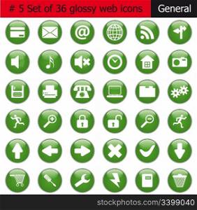 New collection of different icons for using in web design. Set #5. General.
