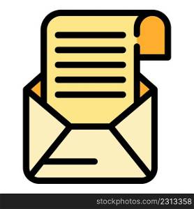 New computer mail icon. Outline new computer mail vector icon color flat isolated. New computer mail icon color outline vector