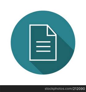 New document flat linear long shadow icon. File. Vector line symbol. New document flat linear long shadow icon