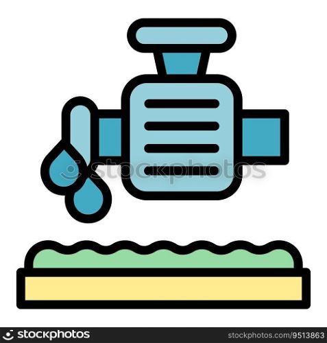 New drip system icon outline vector. Water garden. Farm pipe color flat. New drip system icon vector flat