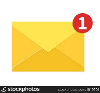 New Email, incoming message. Mail icon. concept of incoming email message, mail delivery service for social network, web or mobile app. Vector illustration in flat style. New Email, incoming message