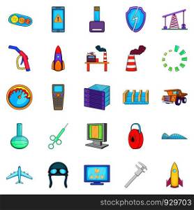 New equipment icons set. Cartoon set of 25 new equipment vector icons for web isolated on white background. New equipment icons set, cartoon style
