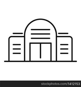 New exhibition center icon. Outline new exhibition center vector icon for web design isolated on white background. New exhibition center icon, outline style