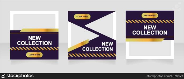 New fashion collection web banner design template. New arrivals. Vector flyer with text space. Advertising placard with customized copyspace. Printable poster for advertising. Arial font used. New fashion collection web banner design template