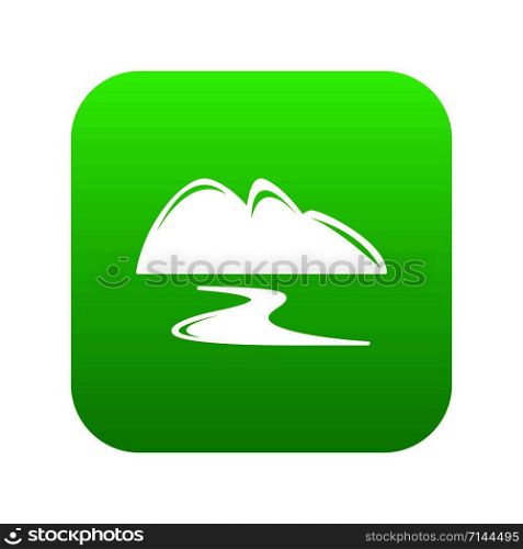 New gold mine icon green vector isolated on white background. New gold mine icon green vector