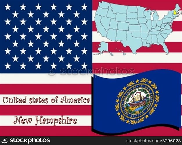 new hampshire state illustration, abstract vector art