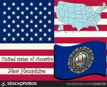 new hampshire state illustration, abstract vector art