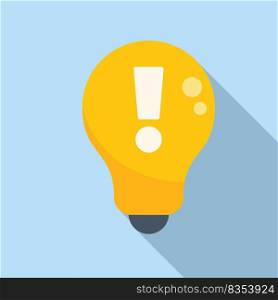 New idea icon flat vector. Think solution. Creative business. New idea icon flat vector. Think solution