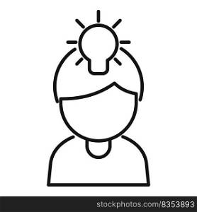 New idea icon outline vector. Business solution. Think mind. New idea icon outline vector. Business solution