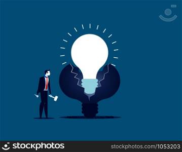 New ideas. Businessman make new ideas. Concept business vector illustration.