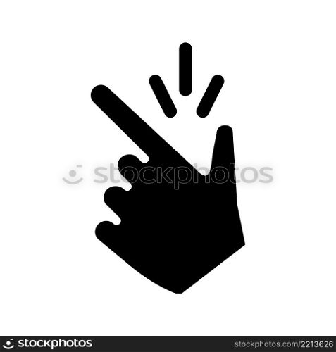 New ideas metaphor black glyph icon. Clicking fingers. Ok gesture. Remember thought. Successful partnership. Silhouette symbol on white space. Solid pictogram. Vector isolated illustration. New ideas metaphor black glyph icon