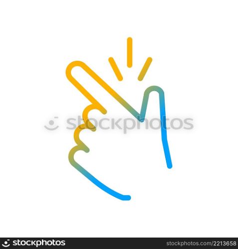 New ideas metaphor gradient linear vector icon. Clicking fingers. Ok gesture. Remember thought, attention. Thin line color symbol. Modern style pictogram. Vector isolated outline drawing. New ideas metaphor gradient linear vector icon