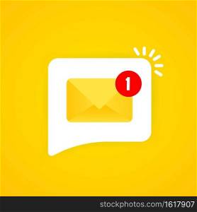 New incoming messages with notification illustration. Envelope with incoming message. Vector on isolated background. EPS 10.. New incoming messages with notification illustration. Envelope with incoming message. Vector on isolated background. EPS 10