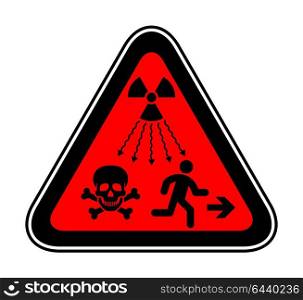 New ISO Standard - Ionizing-Radiation Warning Supplementary Symbol. New UN radiation sign. Triangular Warning Hazard Symbol