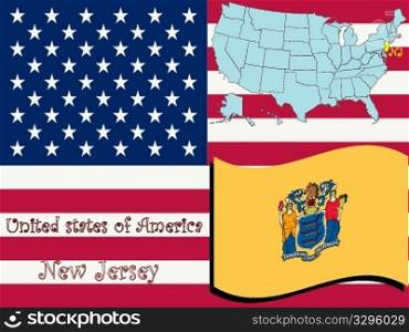new jersey state illustration, abstract vector art