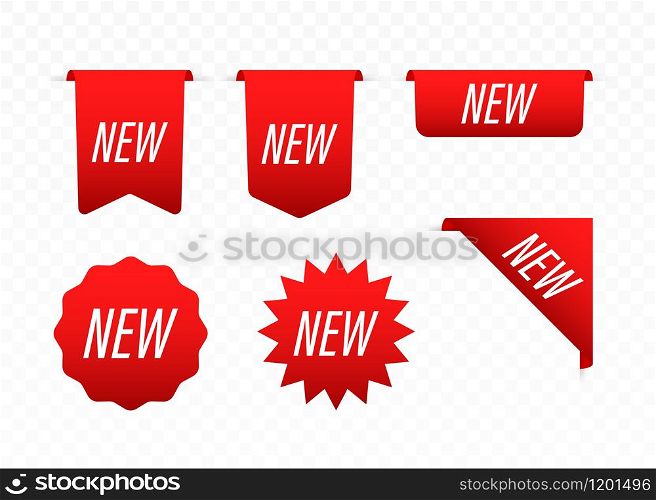 New labels. Stickers for New Arrival shop product tags. Vector stock illustration. New labels. Stickers for New Arrival shop product tags. Vector stock illustration.
