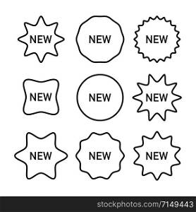 New Labels vector collection. New Labels black vector icons different shape. set of Tags, Labels, Banners, Ribbons, Badges and Stickers in modern simple flat design. Vector illustration