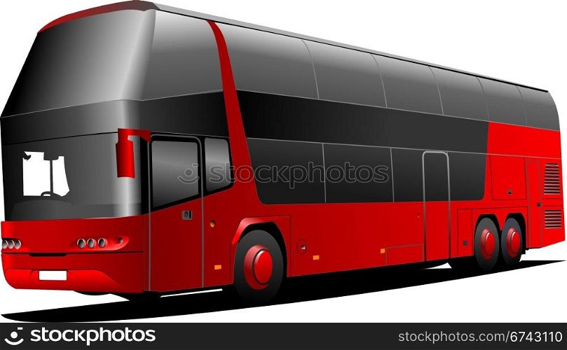 New London double Decker red bus. Vector illustration
