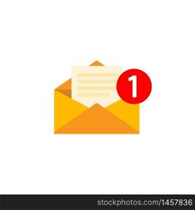 New message, notification, email, amail, chat or letter icon flat in on isolated background. EPS 10 vector