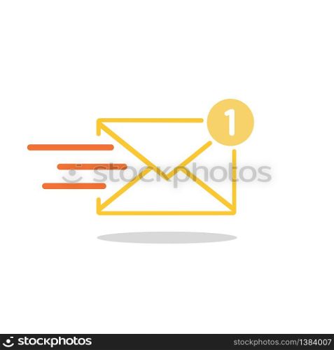 New message, notification, email, amail, chat or letter icon flat in simple design on an isolated background. EPS 10 vector.. New message, notification, email, amail, chat or letter icon flat in simple design on an isolated background. EPS 10 vector