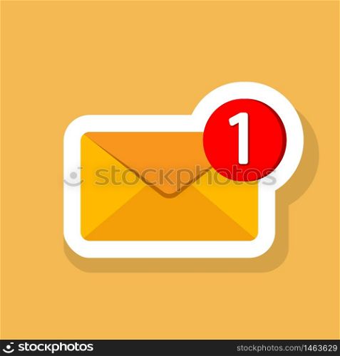 New message, notification, email, amail, chat or letter icon flat on isolated background. EPS 10 vector.. New message, notification, email, amail, chat or letter icon flat on isolated background. EPS 10 vector