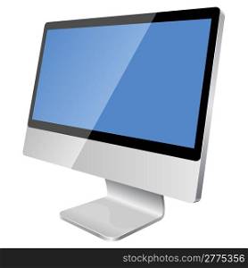 New modern blank monitor isolated on white background.