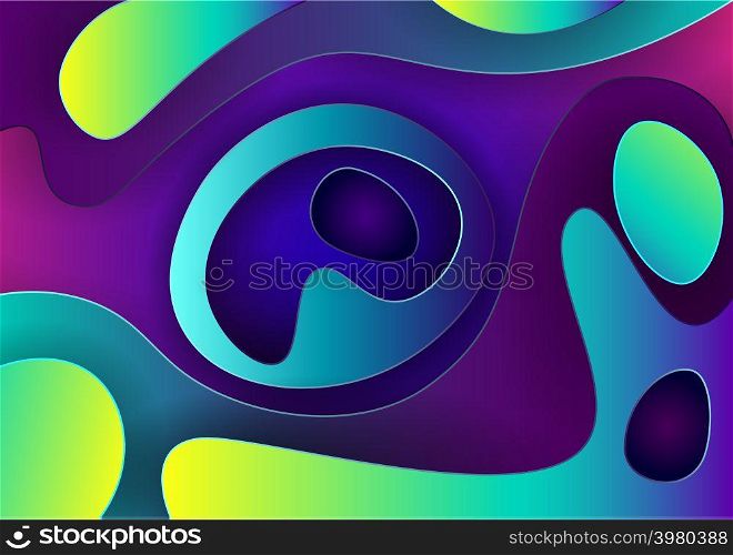 New modern futuristic style background with composition made of rounded colorful shapes. Vector illustration.