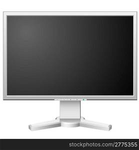 New modern white LCD monitor isolated on white background.
