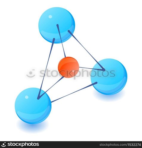 New molecule icon. Isometric illustration of new molecule vector icon for web. New molecule icon, isometric style