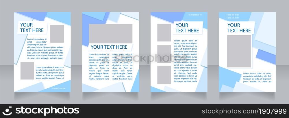 New pharmaceutical product advertising blank brochure layout design. Vertical poster template set with empty copy space for text. Premade corporate reports collection. Editable flyer paper pages. New pharmaceutical product advertising blank brochure layout design