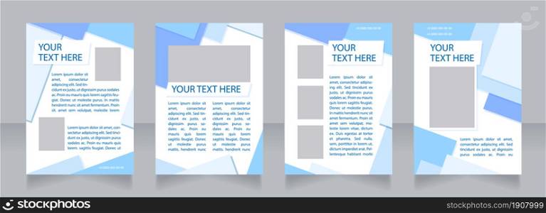 New pharmaceutical product advertising blank brochure layout design. Vertical poster template set with empty copy space for text. Premade corporate reports collection. Editable flyer paper pages. New pharmaceutical product advertising blank brochure layout design