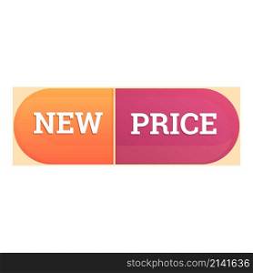 New price badge icon cartoon vector. Tag label. Sale offer. New price badge icon cartoon vector. Tag label