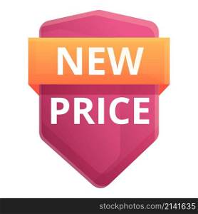 New price offer icon cartoon vector. Label tag. Sale badge. New price offer icon cartoon vector. Label tag