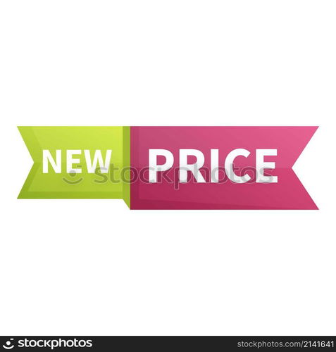 New price ribbon icon cartoon vector. Sale offer. Tag badge. New price ribbon icon cartoon vector. Sale offer