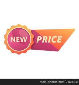 New price sticker icon cartoon vector. Sale tag. Label offer. New price sticker icon cartoon vector. Sale tag
