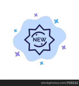 New, Product, Sticker, Badge Blue Icon on Abstract Cloud Background