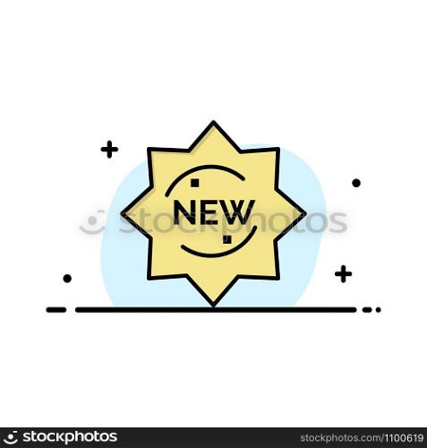 New, Product, Sticker, Badge Business Logo Template. Flat Color