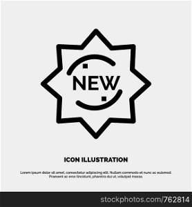 New, Product, Sticker, Badge Vector Line Icon