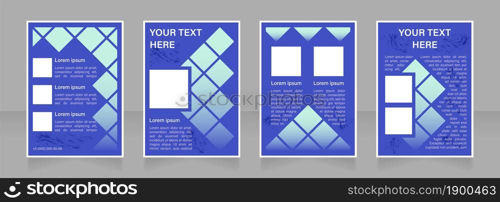 New products commercialisation blank brochure layout design. Vertical poster template set with empty copy space for text. Premade corporate reports collection. Editable flyer paper pages. New products commercialisation blank brochure layout design