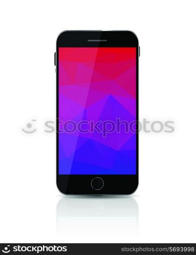 New Realistic Mobile Phone With Colorful Screen. Vector Illustration. EPS10